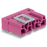 Plug for PCBs angled 4-pole pink