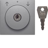 Centre plate lock key switch blinds Berker B.7 alu, matt