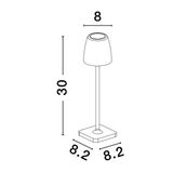 Sandy Olive Green Die-Casting Aluminium & Acrylic LED 2 Watt 207Lm 3000K IP54 Beam Angle 62O DC 5 Volt Switch On/Off USB Wire D: 8 H: 30 cm