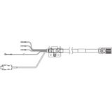 1SA series servo hybrid cable, 20 m, non braked, 230V: 200-750W