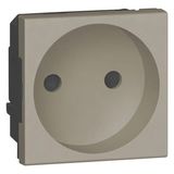 Socket Arteor - French - 2P shuttered - 10/16 A - 2 modules - champagne