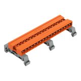 Double pin header DIN-35 rail mounting 18-pole orange