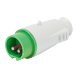 STRAIGHT PLUG - IP44 - 2P 32A 20-25V and 40-50V 100-200HZ - GREEN - 4H - SCREW WIRING