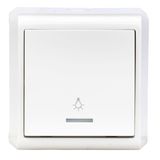 Push button illuminated, NO, screw clamps, VISIO IP20, white