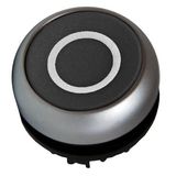 Push-button flat, `0ï, spring-return, black