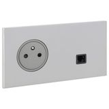 Art d'Arnould universe Epure 2P+E power socket and RJ45 socket - mirror steel