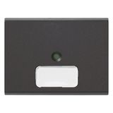 Button 2M with name-plate grey