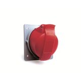 Panel mounted sockets, 3P+N+E, 6 hour, Red, IP44, 16A, 200/346 ... 240/415V, UL/CSA approved and CE compliant