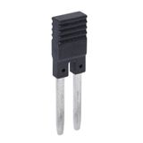 Jumper 2-poles ZGZP-2  BK (black). Bridges the neighbouring poles in GZP80 and GZP4 sockets and in push-in interface relays