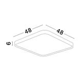 Sandy White Aluminium & Acrylic LED 30 Watt 230 Volt 1800Lm 3000K IP20 L: 48 W: 48 H: 6 cm