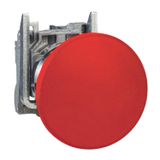 Push button, Harmony XB4, red, metal, 22mm, spring return, 1NC, unmarked