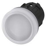 Indicator light, 22 mm, round, plastic, white, lens, smooth, with 3SU1001-6AA60-0AA0-Z Y13