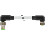 M8 male 90° / M8 female 90° A-cod. PUR 3x0.25 gy UL/CSA+drag ch. 1.5m