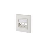 Modul wall outlet flush mounted 3 port unequipped pure white