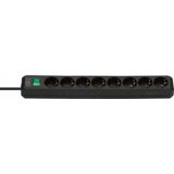 Eco-Line extension socket with switch 8-way black 3m H05VV-F 3G1,5