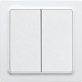 Wireless 4-way pushbutton in E-Design55, pure white glossy