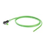 PROFINET Cable (assembled), M8 D-code - IP67 angeled pin, Open, Number