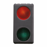 DOUBLE INDICATOR LAMP - 12/24V - RED/GREEN - 1 MODULE - SYSTEM BLACK