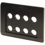 Flush mounting plate, black, 8 mounting locations