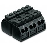 4-conductor chassis-mount terminal strip without ground contact N-PE-L