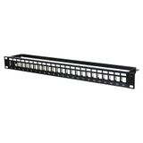 Keystone 19 inch module frame 1RU 24 port black unequipped, shielded