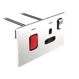 Art d'Arnould - 2 gang cook control unit 45A double pole switch + 13A double pole switch socket w/power indicator Epure - Brushed Steel