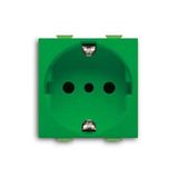2P+E socket outlets, 16A - 250V~, P30 type, GREEN Italian type P30 Green - Chiara
