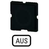 Button plate for push-button, Inscription: ZU, 25 x 25