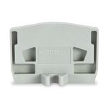 End plate with fixing flange 4 mm thick gray
