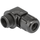 Cable gland elbow 90° synthetic M20x1.5 Black RAL 9005 cable Ø 9.0-13.0 mm