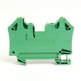 Allen-Bradley, 1492-J IEC Terminal Block, One-Circuit Feed-Through Ground Block, 4 mm (# 30 AWG - # 10 AWG), 2 Connection points on each side, Green / Yellow Stripe (Standard),