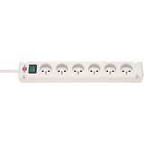 Bremounta extension lead 6-way white 3m H05VV-F 3G1.5 with switch *FR/BE*