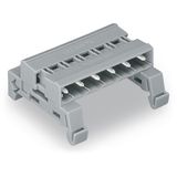 Double pin header DIN-35 rail mounting 7-pole gray
