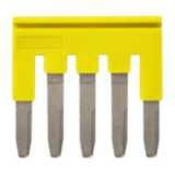 Cross bar for terminal blocks 4.0 mmÂ² screw models, 5 poles, Yellow co XW5T0046M