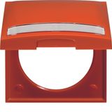 Frame with hinged cover and labelling field, Integro Flow, orange glos