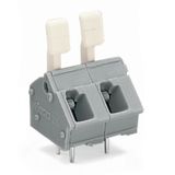 PCB terminal block finger-operated levers 2.5 mm² gray