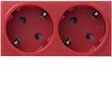 Systo Double socket Schuko Red