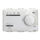 SUMMER/WINTER ELECTRONIC THERMOSTAT FOR FAN-COIL - 3 SPEED - 230V 50/60Hz - 3 MODULES - SYSTEM WHITE