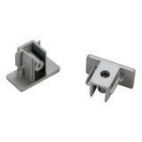 End caps for 1-phase high-voltage track, 2pcs., silvergrey