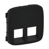 Cover plate Valena Allure - double RJ 45/RJ 11 socket - black