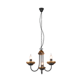 Livia chandelier 3-pc E14 matt black/gold