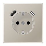 SCHUKO socket with USB type C ES1520-18C