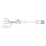 1S series servo motor power cable, 10 m, with brake, 400 V: 4 kW to 5. R8A19004A