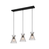 Rod pendant 3-pc E27 black/gold