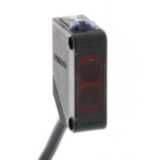 Photoelectric sensor, rectangular housing, red LED, retro-reflective,