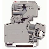 2-conductor fuse terminal block with pivoting fuse holder for glass ca