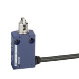 Limit switch, Limit switches XC Standard, XCMN, steel roller plunger, 1NC+1 NO, snap, 2 m