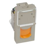 Arteor CAT 6A UTP RJ45 Socket 1 Module Champagne with Orange Shutter