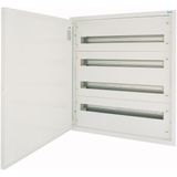 Complete flush-mounted flat distribution board, white, 33 SU per row, 6 rows, type C