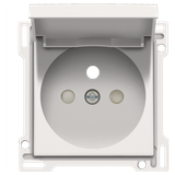 Finishing set for socket outlet with hinged lid, pin earthing and shutters, flush-mounting depth 28.5 mm, white